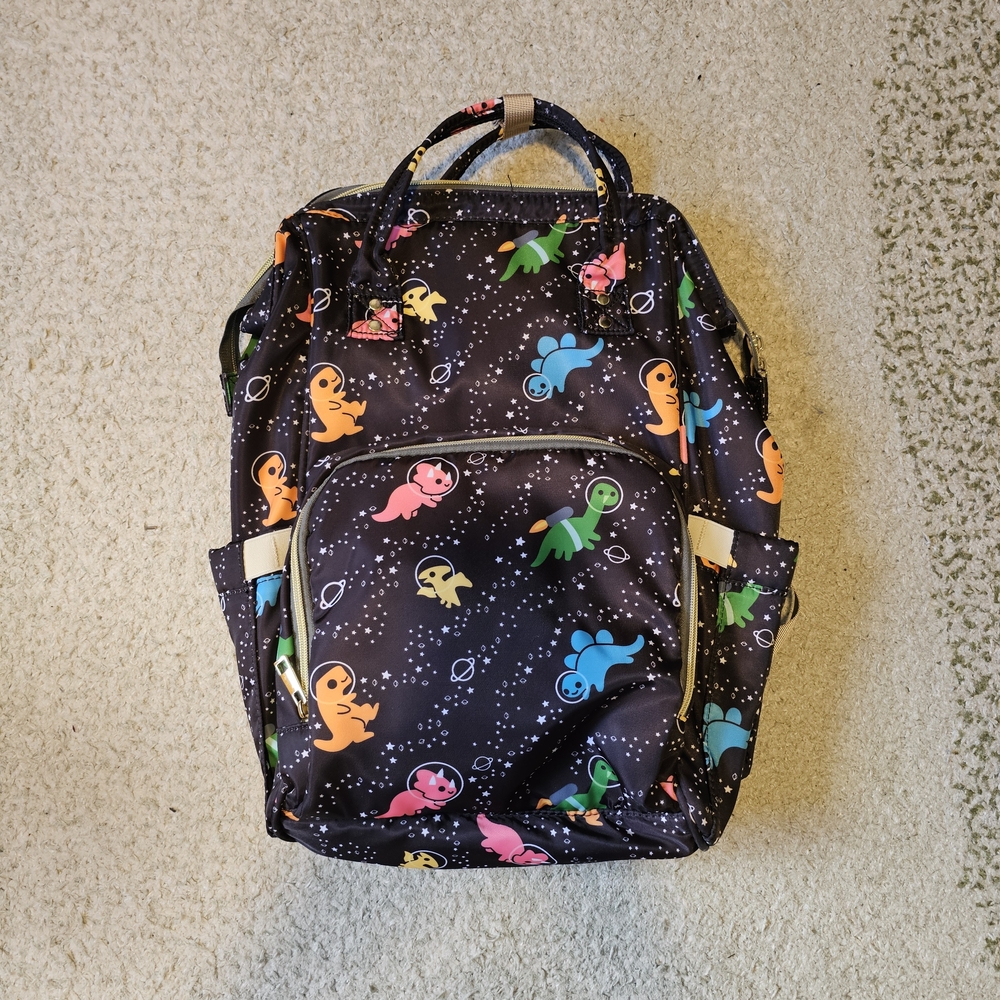 Colorful Dinosaur Print Backpack